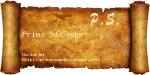 Prinz Sándor névjegykártya