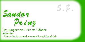 sandor prinz business card